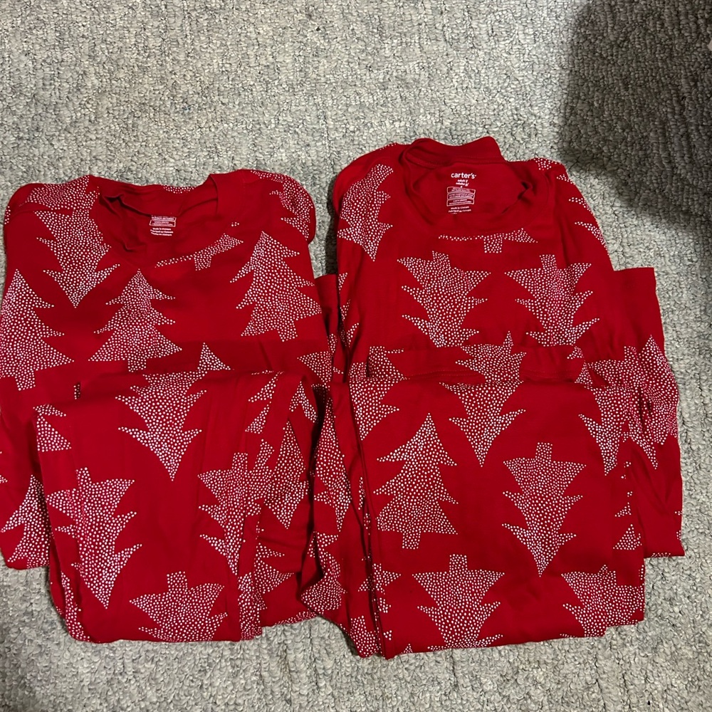 Carter's Red Pajama Set with White Tree Design